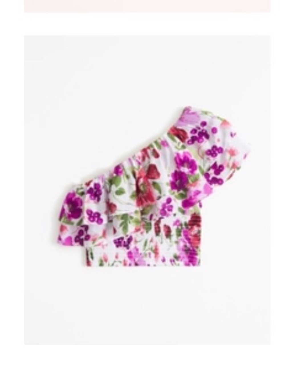 A&F Asymmetrical One-Shoulder Ruffle Top,XS - Picture 5 of 5